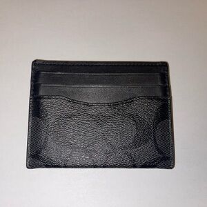 Coach Card Case – Black and Grey Signature Canvas